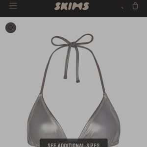 SKIMS METALLIC SWIMSUIT - NICKEL